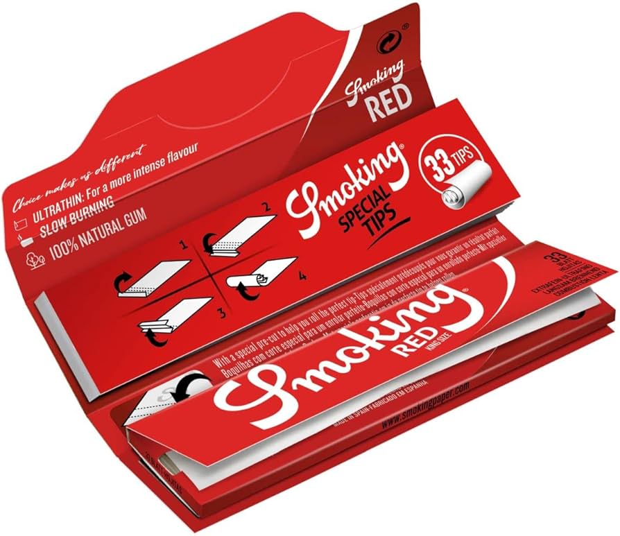Smoking Red King Size Papes + Tips
