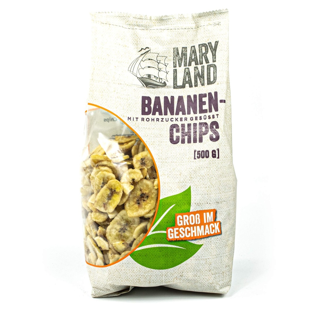 Maryland Banenchips mit Rohrzucker 500g