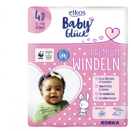 Elkos Babyglück Premium Windeln 4 Maxi 42 Stück
