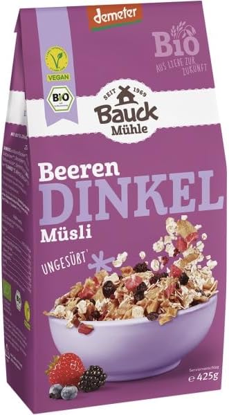 BauckMühle Dinkel Müsli Beeren Ungesüßt 425g