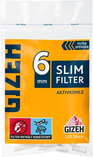 [P0002941] Gizeh 6mm Slim Filter Aktivkohle